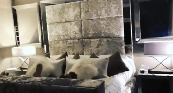  The couple share a massive crushed silver dress