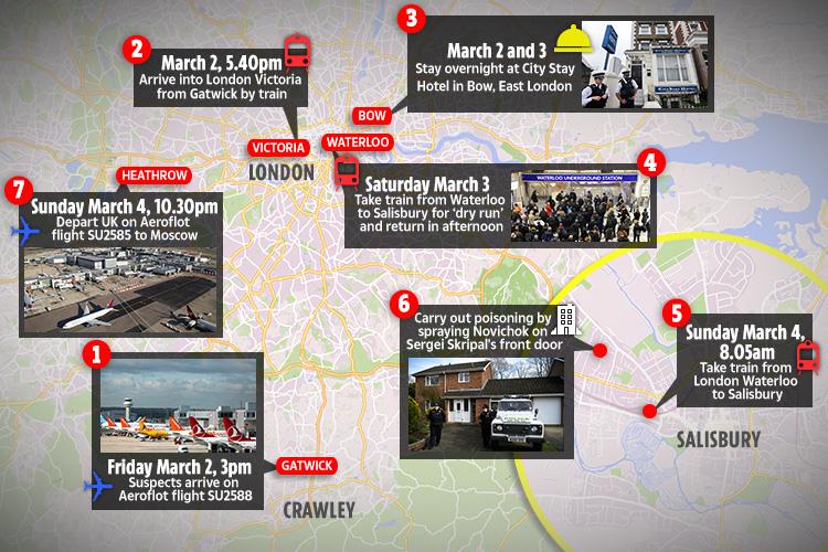  The Russian suspects' timeline of terror