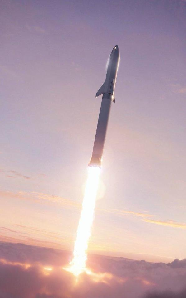  An earlier artist's impression of how the two-stage BFR launch system might look
