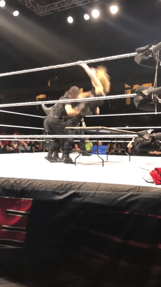 The Hounds of Justice went to hit The Showoff with their famous manoeuvre 