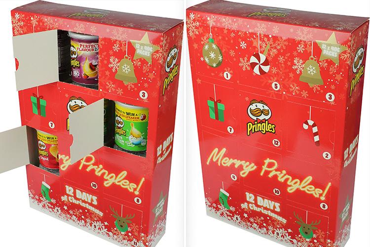  The Pringles advent calendar counts down the 12 days to Christmas, with a 40g tub behind each door for £7.99