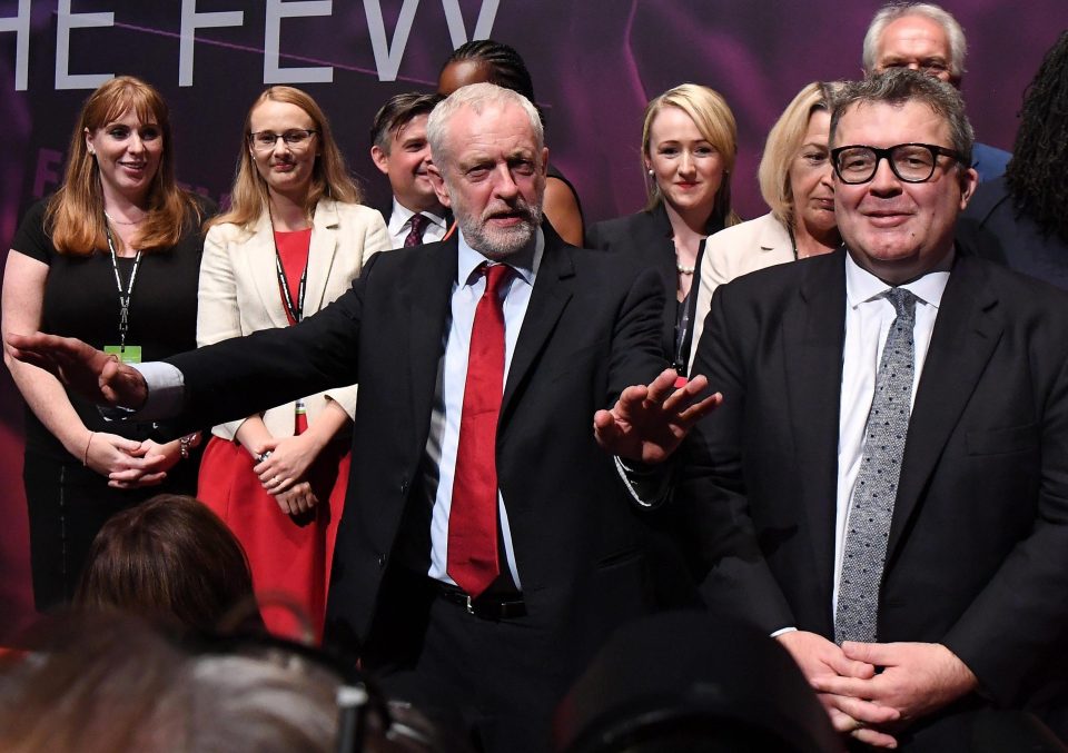  Mr Corbyn holds court on day three of his party's annual conference in Brighton