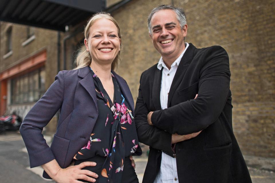  Sian Berry and Jonathan Bartley outsid the party's HQ in south east London
