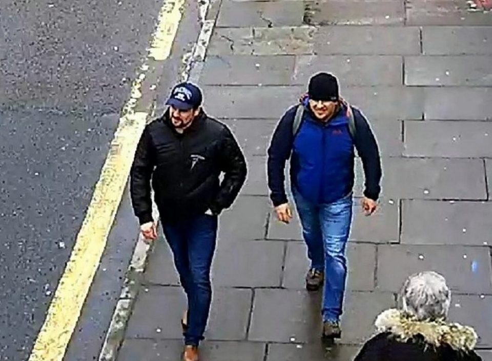  The pair were caught smiling as they strolled through Salisbury hours before the attack on the Skripals
