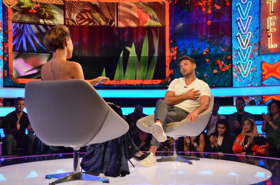  Emma spoke about the 'punch' row as she interviewed Ryan Thomas