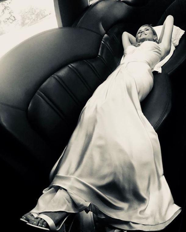  Heidi joked she had to lie down ahead of the ceremony to stop her silk gown from creasing