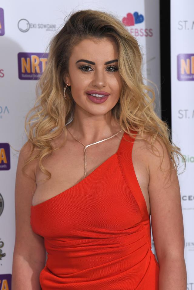  The model looked gorgeous in a long red dress