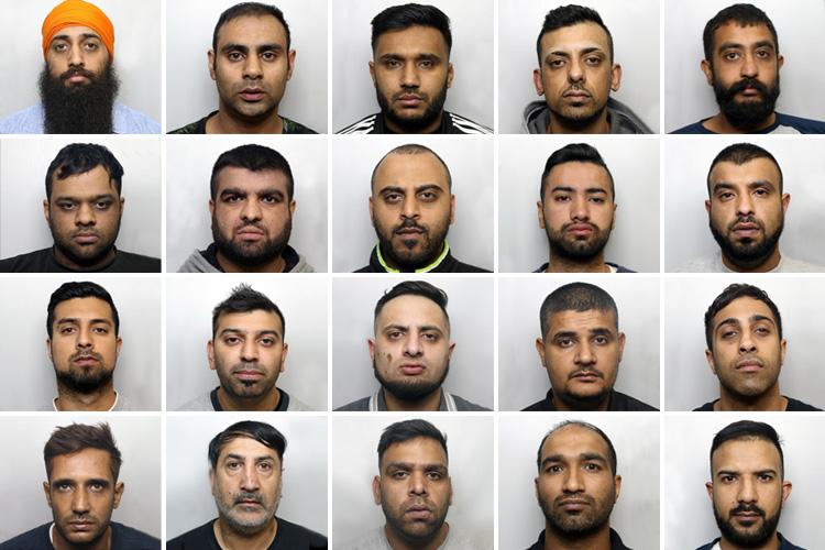 The vile gang, from top left to bottom right: Amere Singh Dhaliwal, Irfan Ahmed, Zahid Hassan, Mohammed Kammer, Raj Singh Barsran, Mohammed Rizwan Aslam, Abdul Rehman, Nahman Mohammed, Mansoor Akhtar, Mohammed Irfraz, Nasarat Hussain, Sajid Hussain, Faisal Nadeem, Mohammed Azeem, Wiqas Mahmud, Manzoor Hassan, Niaz Ahmed, Mohammed Imran Ibrar, Asif Bashir and Mohammed Akram