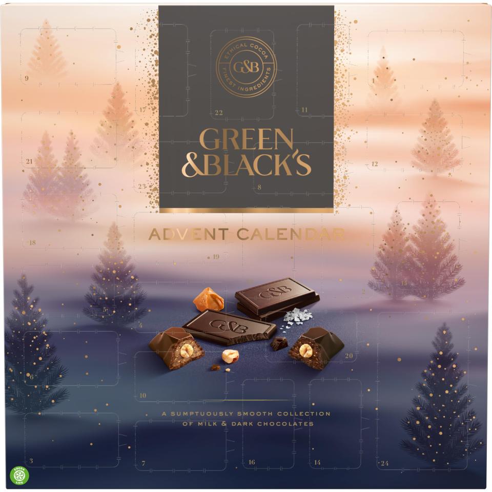  Green & Black's advent calendar features chocolates from its Velvet Edition and Praline ranges for £10