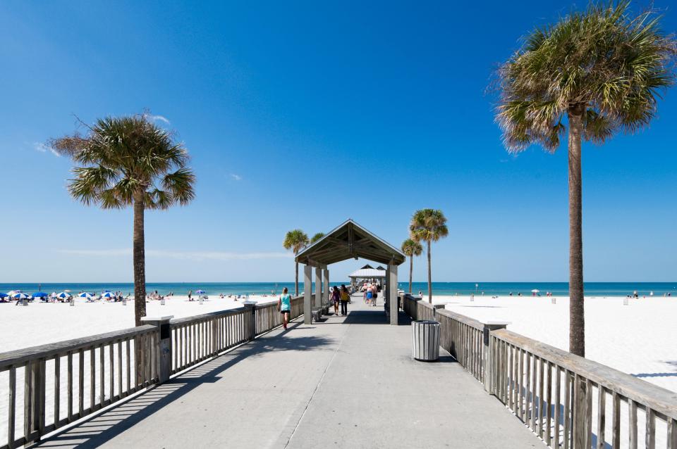 Clearwater Beach in the Tampa Bay area has soft, powdery sand and warm, turquoise waters the whole family will enjoy