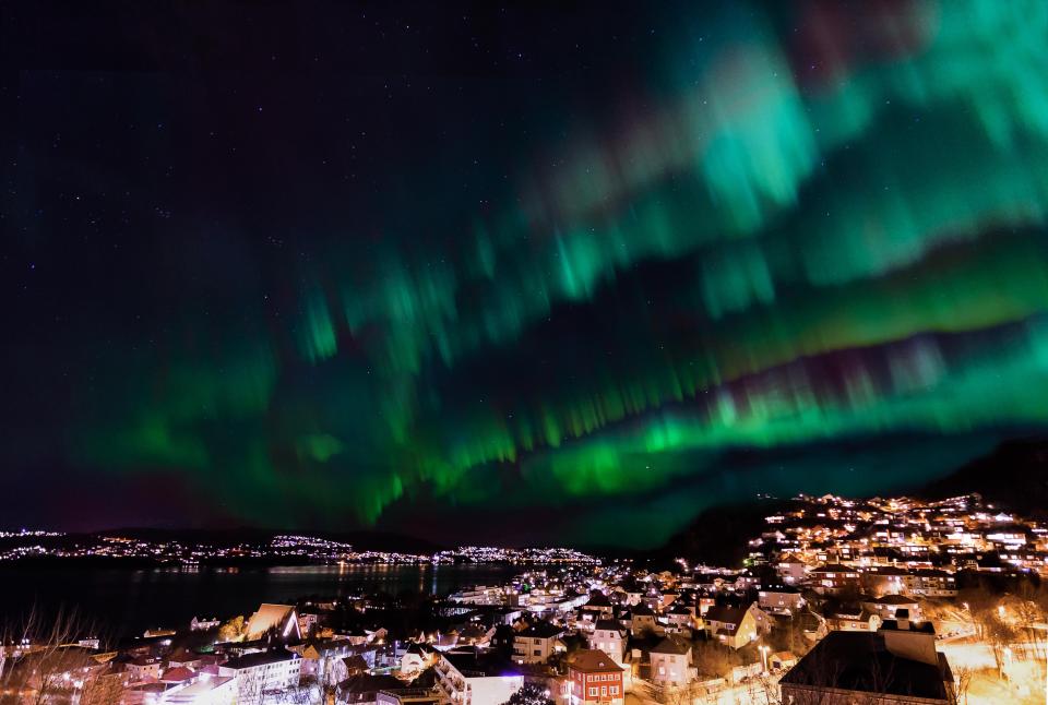  The Norwegian town of Bergen is another place where the lights can be seen