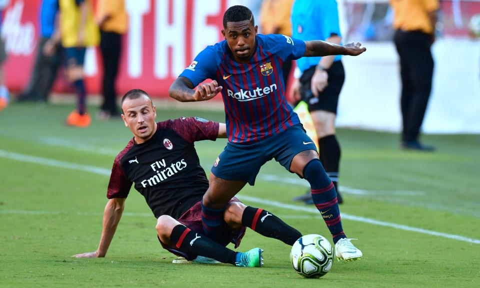  Malcom, right, is growing frustrated at the lack of his first-team opportunities at Barcelona