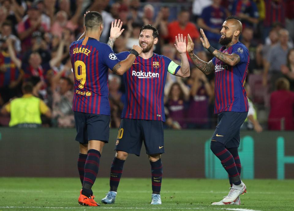  Luis Suarez, Lionel Messi and Arturo Vidal are all expected to start tomorrow night