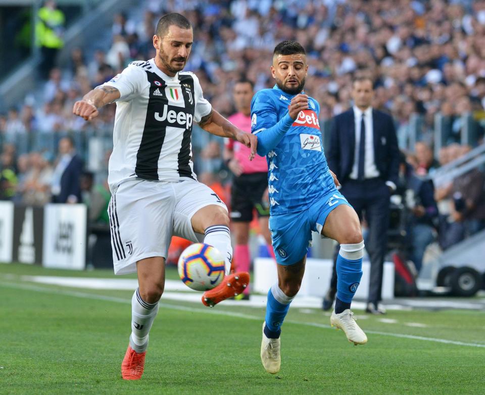  Insigne's Napoli lost to 3-1 to Juventus on the weekend