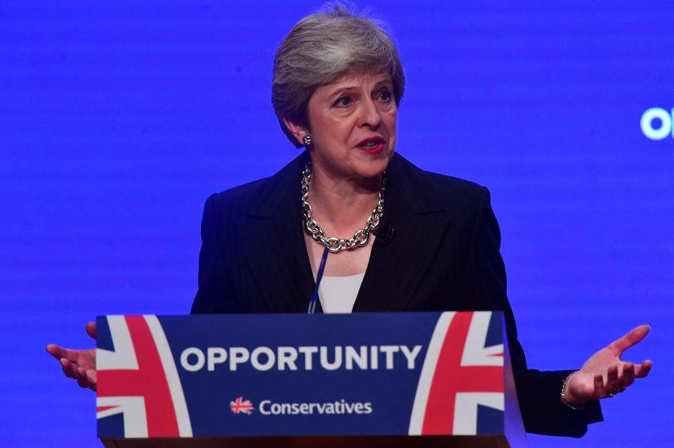  Theresa May announced the new policy at Tory conference