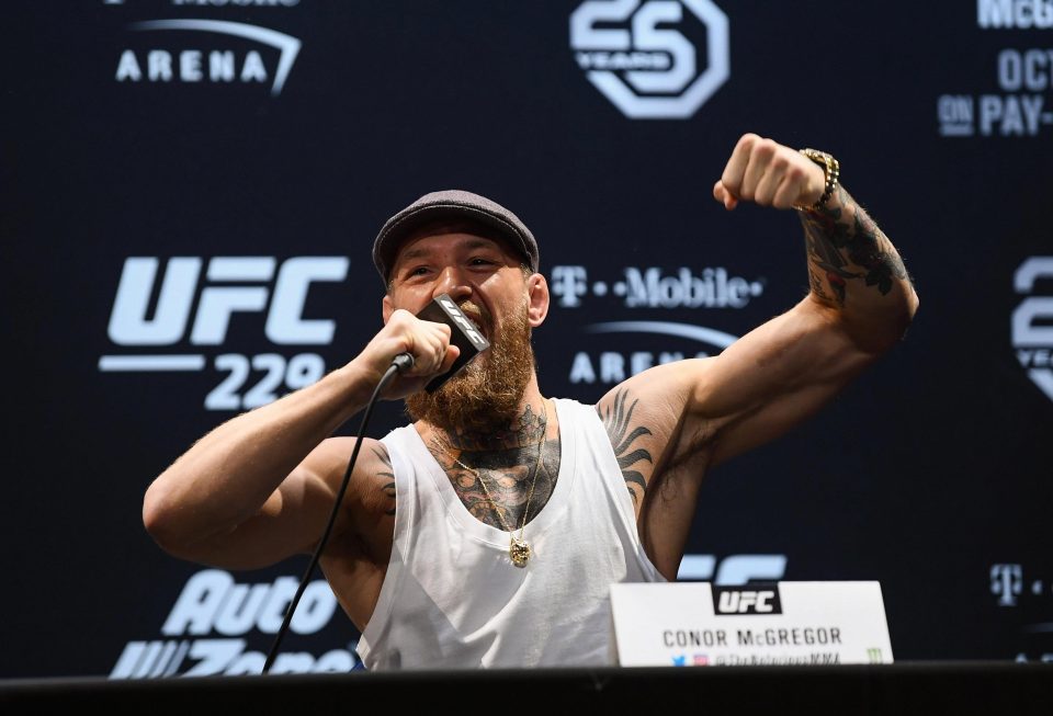 McGregor did a lot of whooping and hollering ahead of his fight against Khabib Nurmagomedov after turning up late to the press conference
