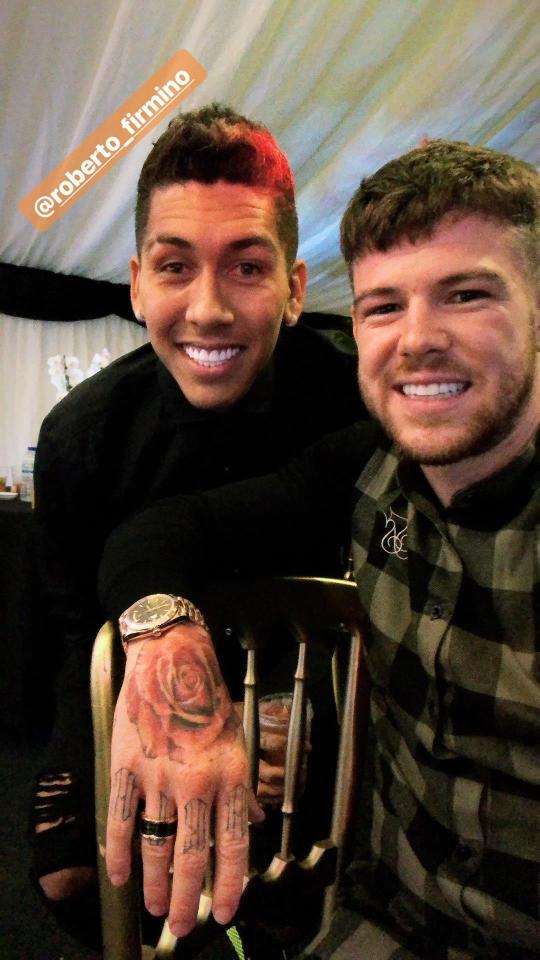 One Liverpool player who showed up was Alberto Moreno, who opted for the classic checked-shirt look