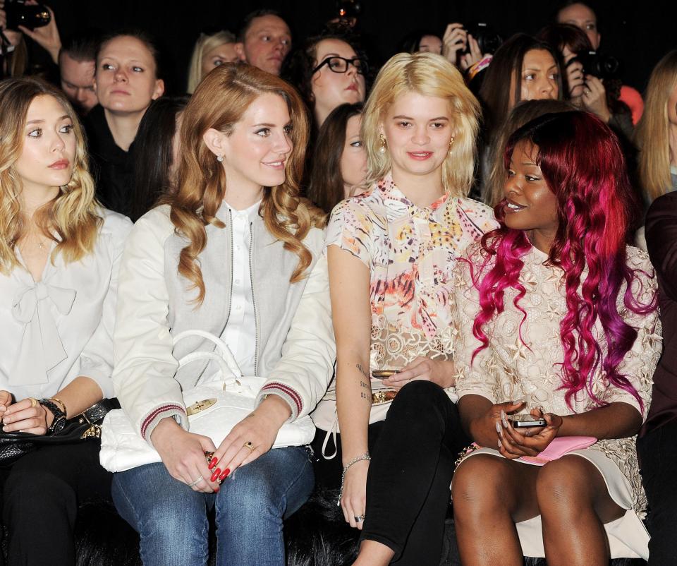  Lana Del Rey, pictured with Elisabeth Olson, left, Pixie Geldof, and Azealia Banks, right, fell out with the rapper