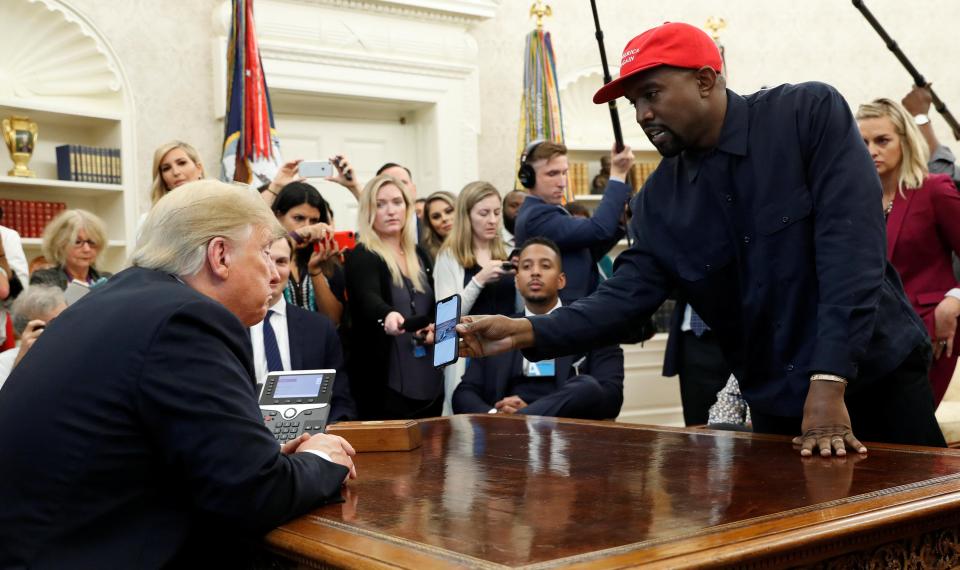 Kanye West met Donald Trump at the White House in October 2018