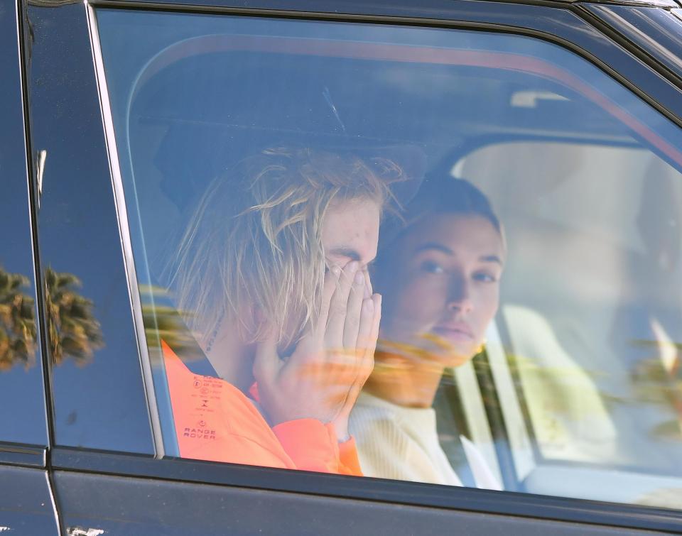  The pop star was seen visibly upset after hearing news of his ex's emotional breakdown