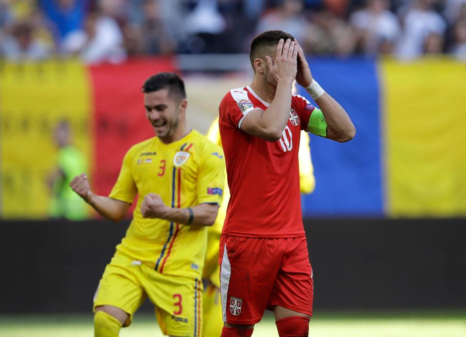 Dusan Tadic missed a penalty for Serbia against Romania