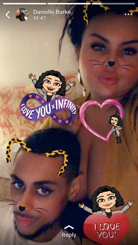 Danni posted another snap of herself and Sylvestre on the bed in their £100-a-night hotel room 