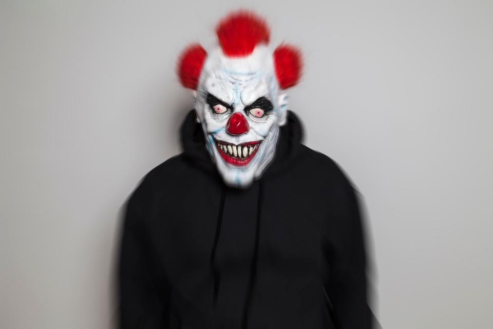 The clown peered in windows and tapped on doors terrifying the neighbours 