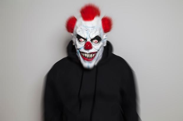 The clown peered in windows and tapped on doors terrifying the neighbours