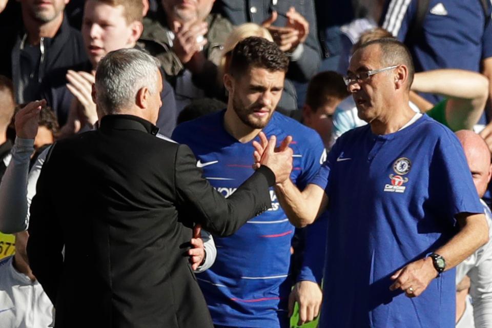  The game ended with a melee in which Mourinho pursued one of Maurizio Sarri's assistants