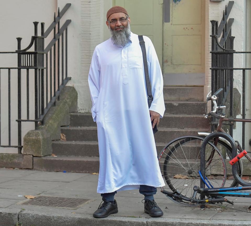 Anjem Choudary outside a London probation hostel on Saturday 20 October 2018