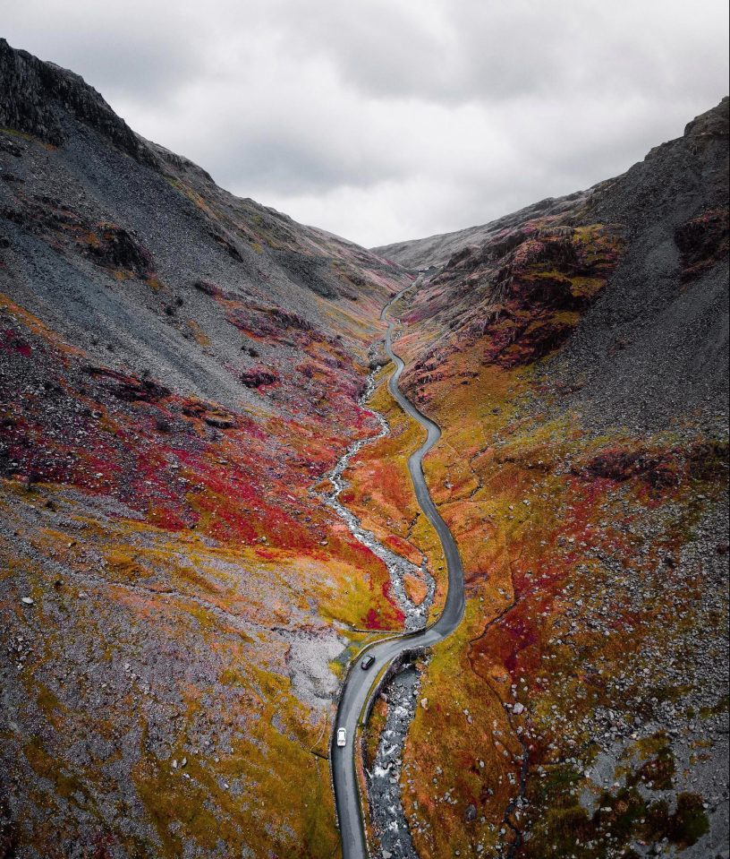 The series of images show what the national park looks like from above