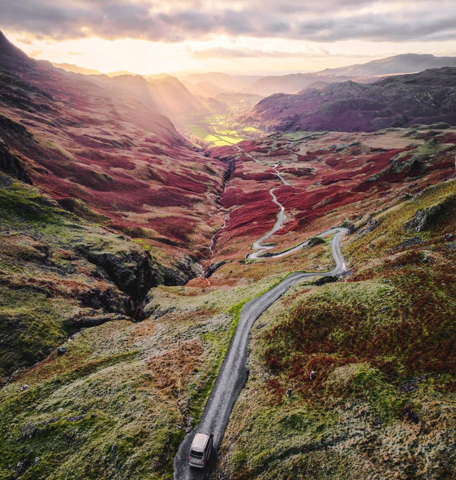 The photographs were taken at sunrise and sunset
