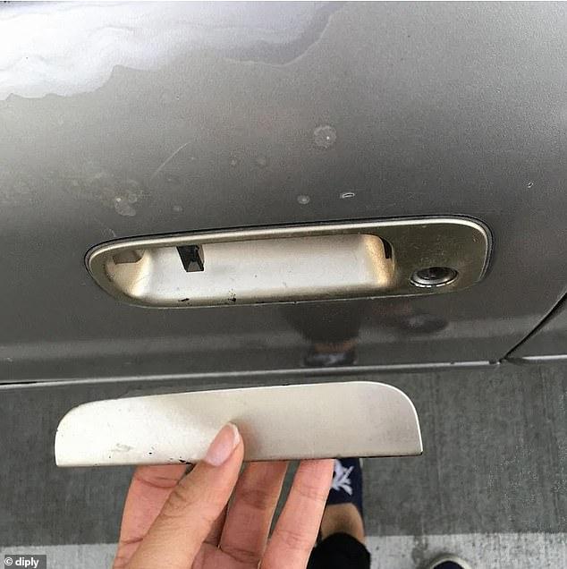  Months, perhaps years of grief for this driver after they wrenched off the handle of this obviously old banger