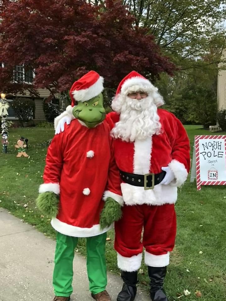  The Grinch and Santa Claus at Keith's last Christmas party