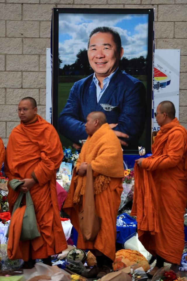 Buddhist Monks pay their respects at Leicester City Football Club