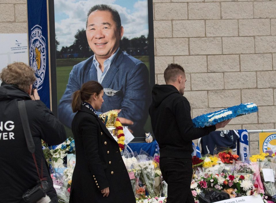 The couple laid a wreath in memory of the tragic owner 