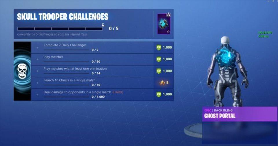  The challenge list to unlock the Ghsotportal back bling