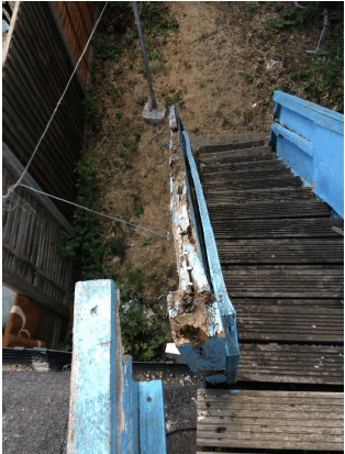  Advice4Renters has revealed the terrible state of some properties - including this one with a collapsed fire escape