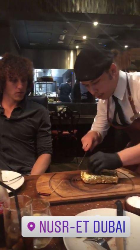 The Chelsea duo capped off their day by dining in Salt Bae's restaurant