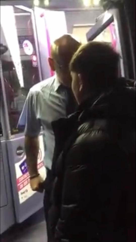  The driver begins by squaring up to the teen
