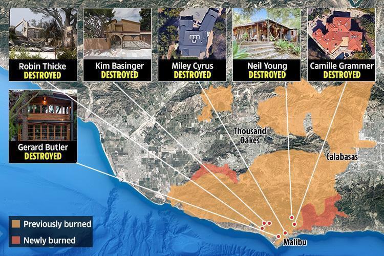 Many celebs have seen their homes go up in flames