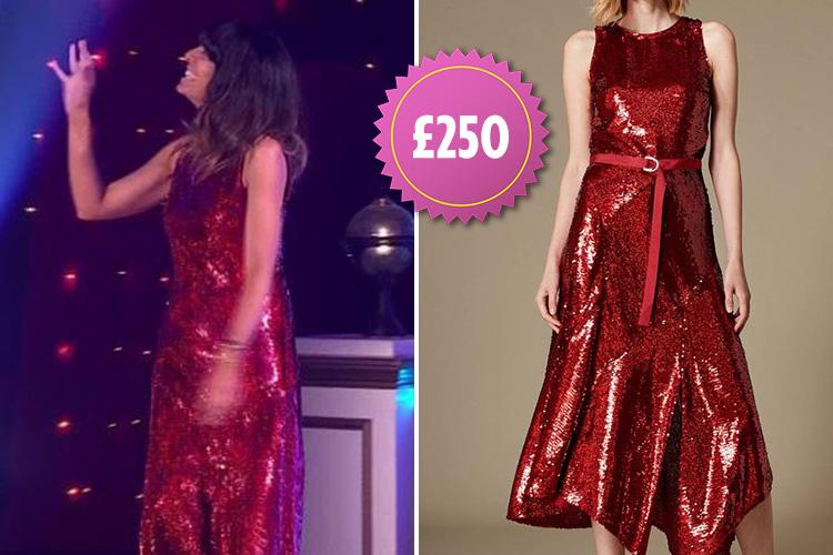  Claudia Winkleman opted for a sparkly red Karen Millen creation for the Blackpool episode