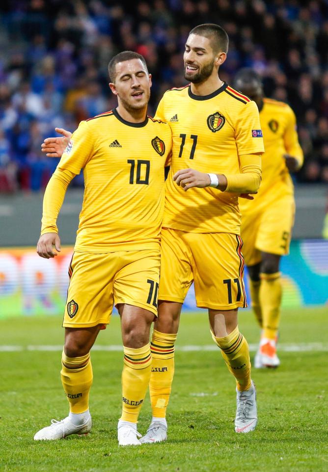  Carrasco, 25, has banged in five goals in 31 caps for the Belgium national team