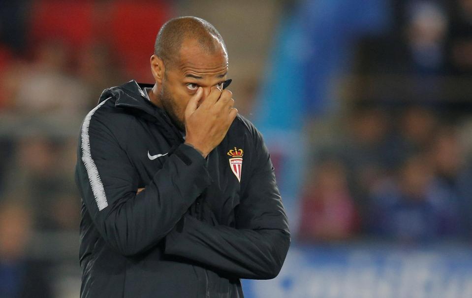  Thierry Henry is yet to win a game in charge of Monaco since becoming manager last month