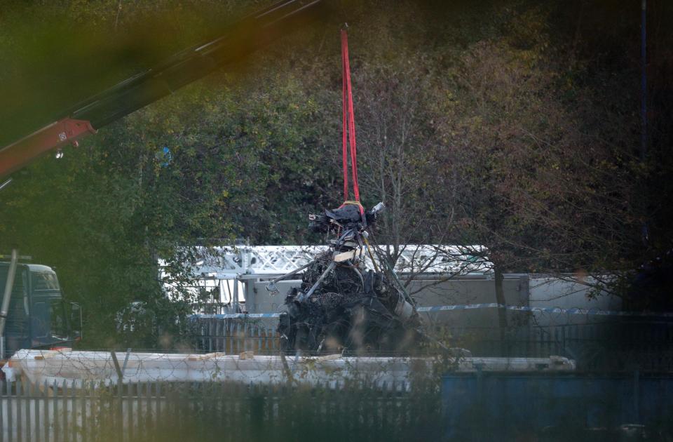  Investigators are working to identify what caused the chopper to plummet 200ft to the ground