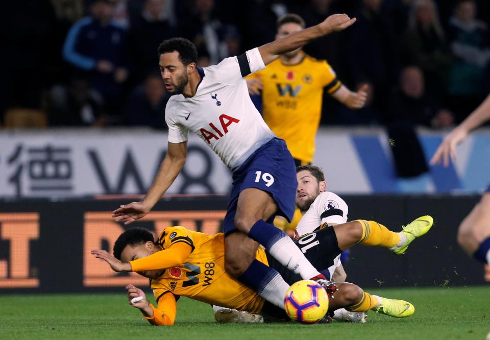 Dembele suffered his injury in a tackle with Wolves start Helder Costa