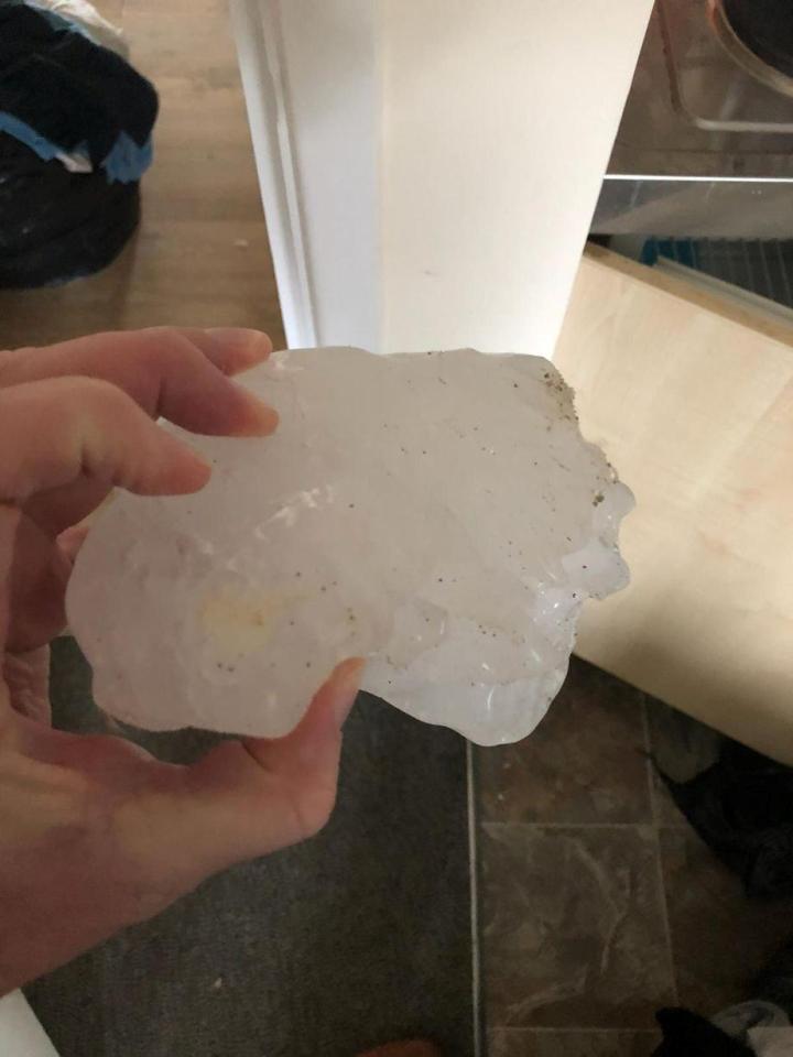  Another piece of the block that shattered after crashing through the roof