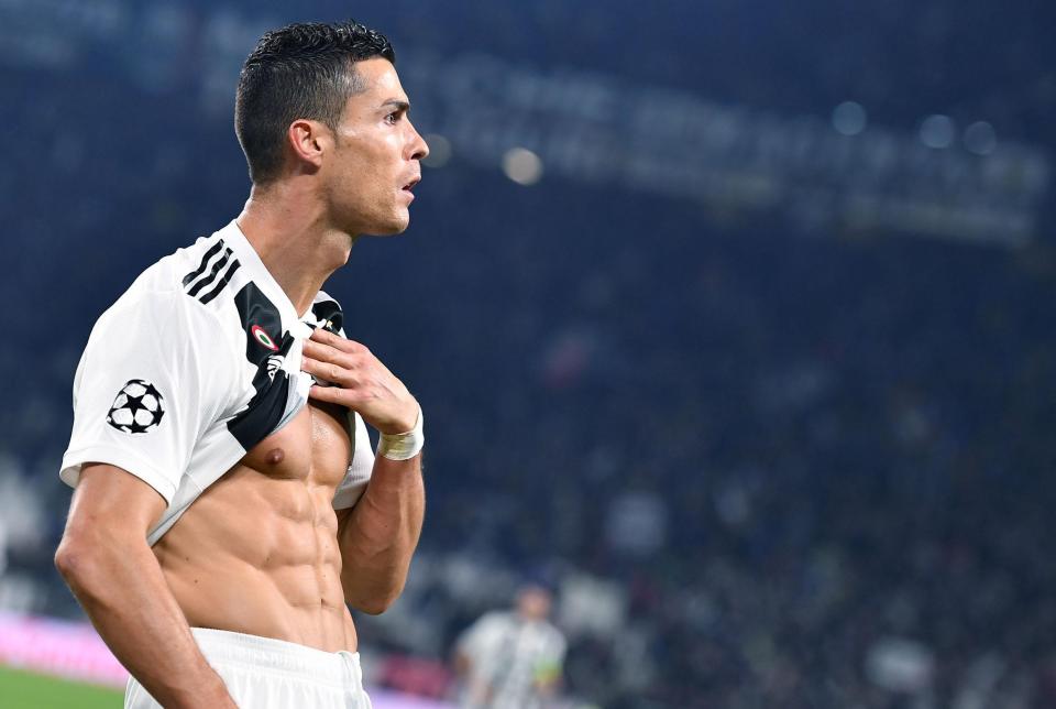  Ronaldo could not resist getting his abs out after his goal