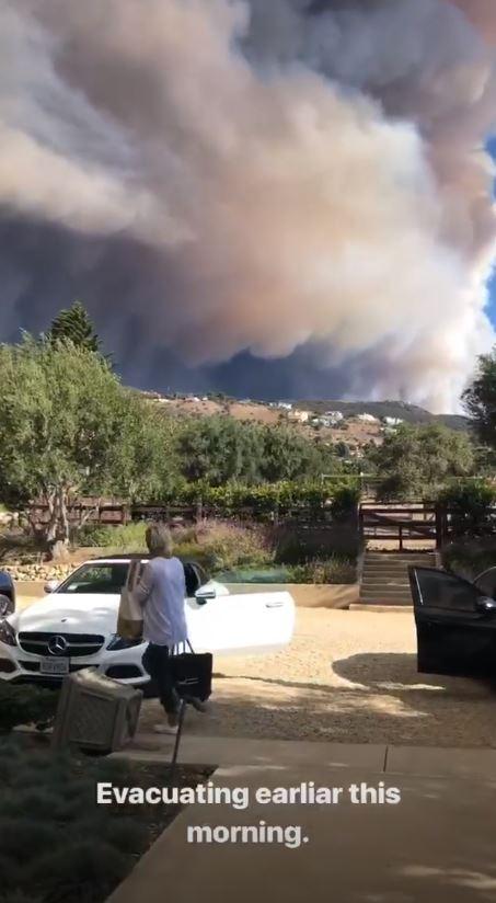  Lady Gaga shared on social media that she had been evacuated from her home
