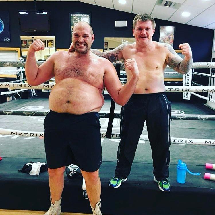 This was Tyson Fury as he embarked on his big boxing comeback, alongside boxing legend Ricky Hatton